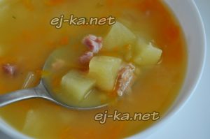 гороховый суп с копченым окорочком
