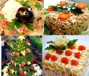 Вкусные салаты на Новый год 2016, новые рецепты с фото