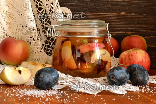 Как приготовить компот из слив с яблоками и бадьяном на зиму