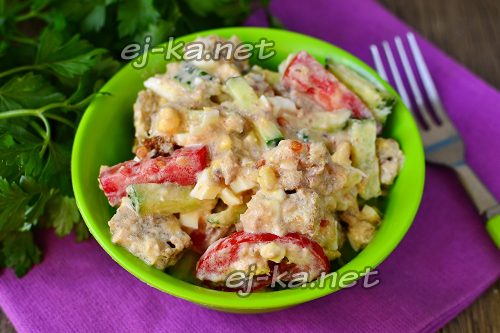 Салат с тунцом и овощами, рецепт с фото 