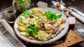 салат из картофеля и редиски